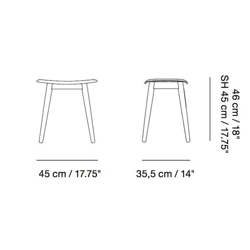 Fiber Stool Wood Base 45cm